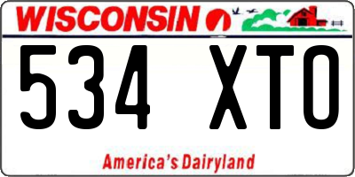 WI license plate 534XTO