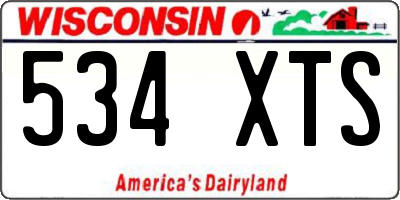 WI license plate 534XTS