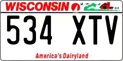 WI license plate 534XTV