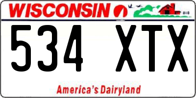 WI license plate 534XTX