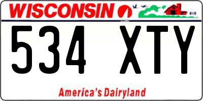 WI license plate 534XTY