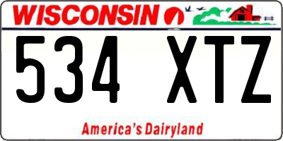 WI license plate 534XTZ