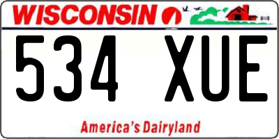 WI license plate 534XUE