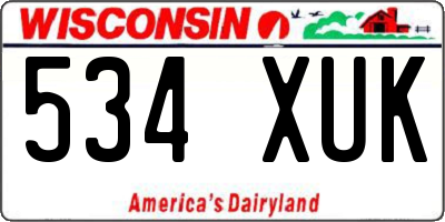 WI license plate 534XUK