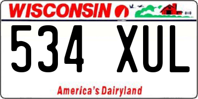 WI license plate 534XUL