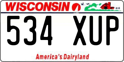WI license plate 534XUP