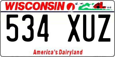 WI license plate 534XUZ