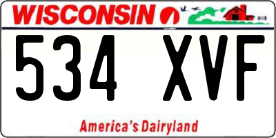 WI license plate 534XVF
