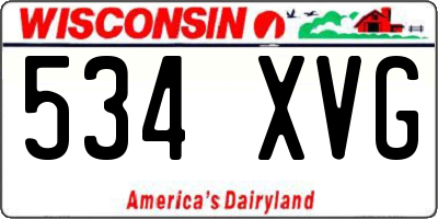 WI license plate 534XVG