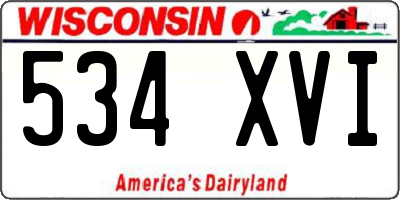 WI license plate 534XVI