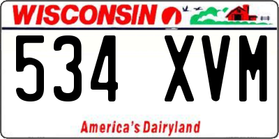 WI license plate 534XVM