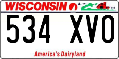 WI license plate 534XVO