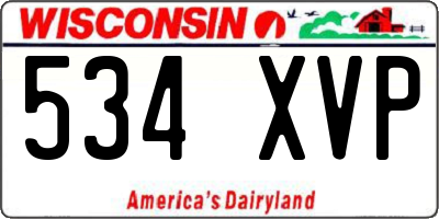 WI license plate 534XVP