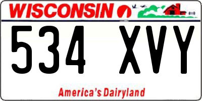 WI license plate 534XVY