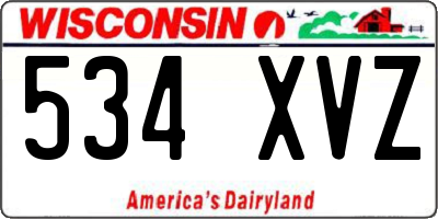 WI license plate 534XVZ