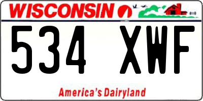 WI license plate 534XWF