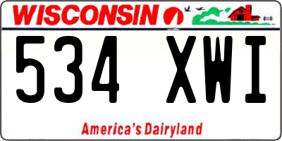 WI license plate 534XWI