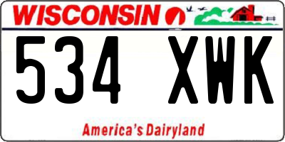 WI license plate 534XWK