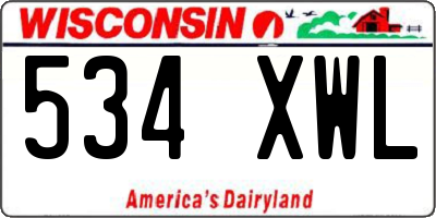 WI license plate 534XWL