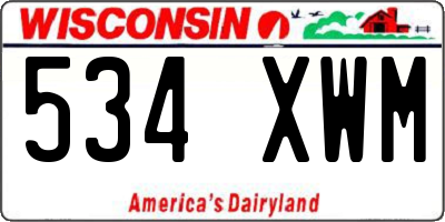 WI license plate 534XWM