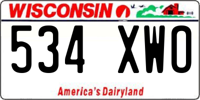 WI license plate 534XWO