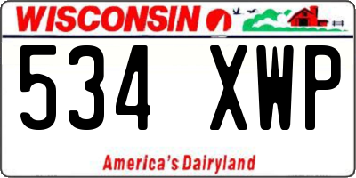 WI license plate 534XWP