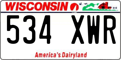 WI license plate 534XWR