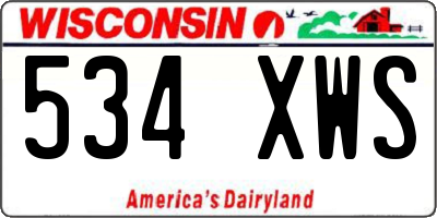 WI license plate 534XWS