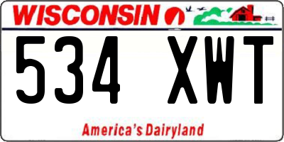 WI license plate 534XWT