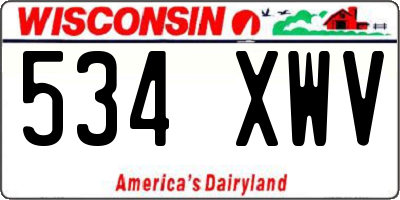 WI license plate 534XWV