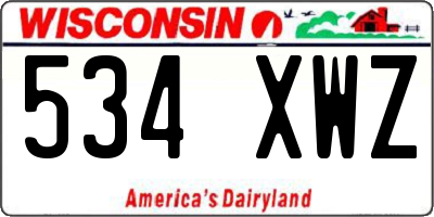 WI license plate 534XWZ