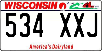 WI license plate 534XXJ