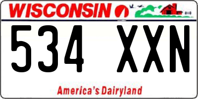 WI license plate 534XXN