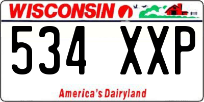 WI license plate 534XXP