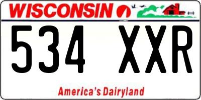 WI license plate 534XXR