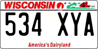 WI license plate 534XYA