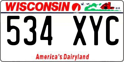 WI license plate 534XYC