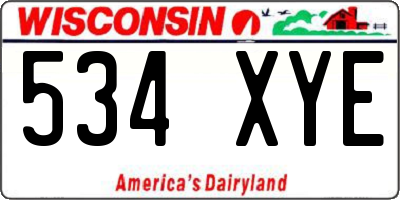 WI license plate 534XYE