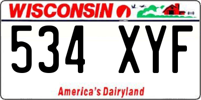 WI license plate 534XYF