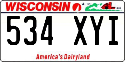 WI license plate 534XYI