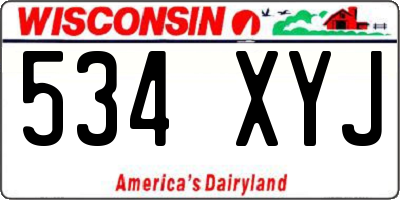 WI license plate 534XYJ