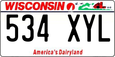 WI license plate 534XYL