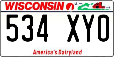 WI license plate 534XYO