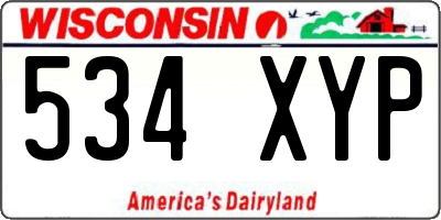WI license plate 534XYP