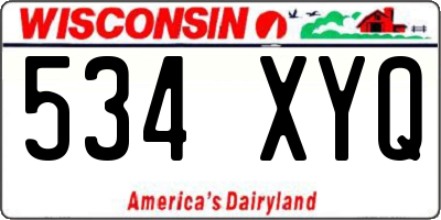 WI license plate 534XYQ