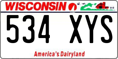 WI license plate 534XYS