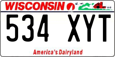 WI license plate 534XYT