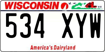 WI license plate 534XYW