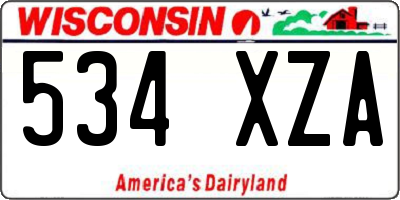 WI license plate 534XZA