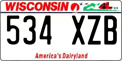 WI license plate 534XZB